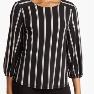 NWT Adrianna Papell 3/4 Sleeve Stripe Blouse, Medium
